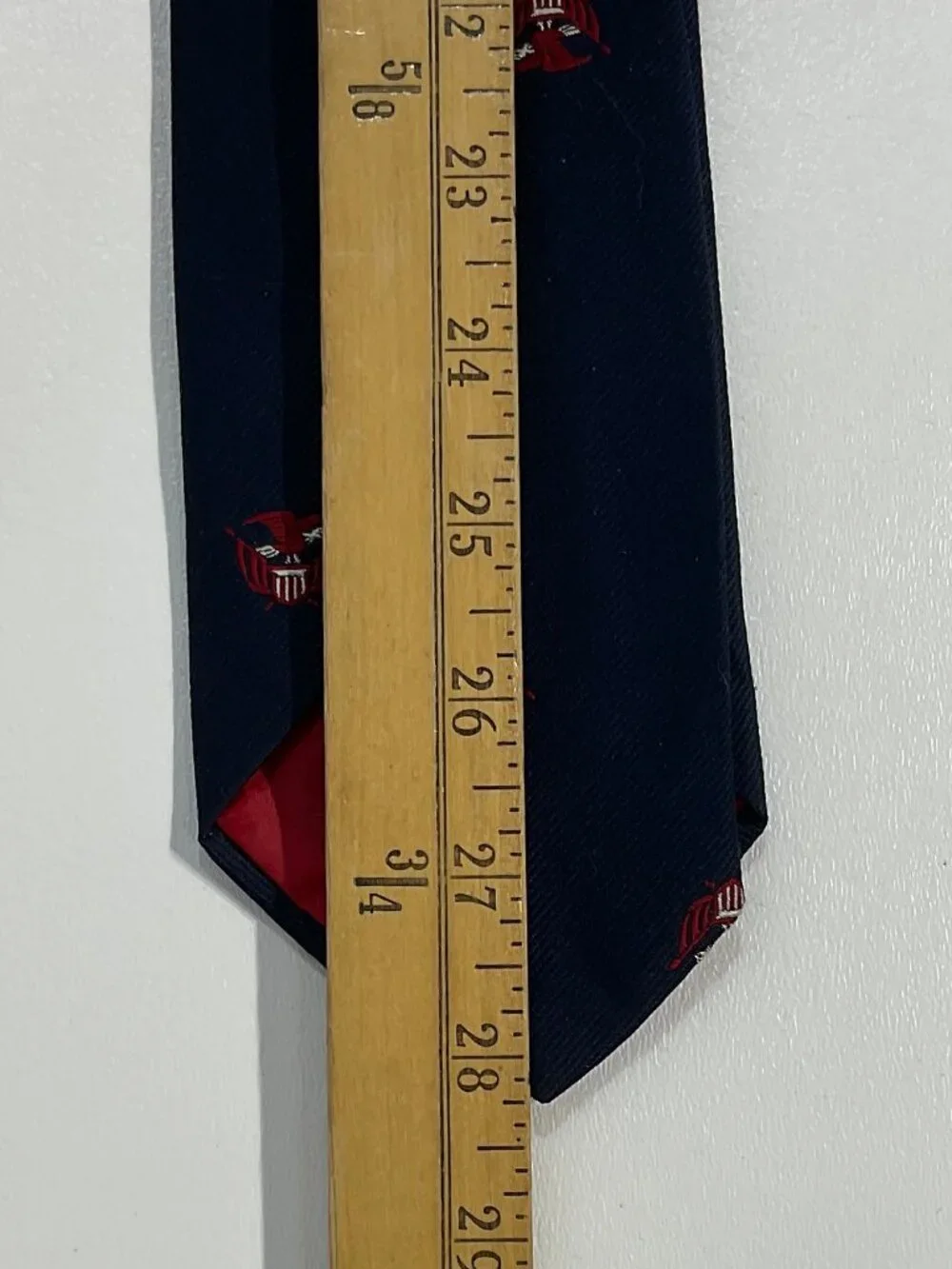 Razor Mens Navy Blue Tie with Patriotic Eagle USA Embroidered Pattern